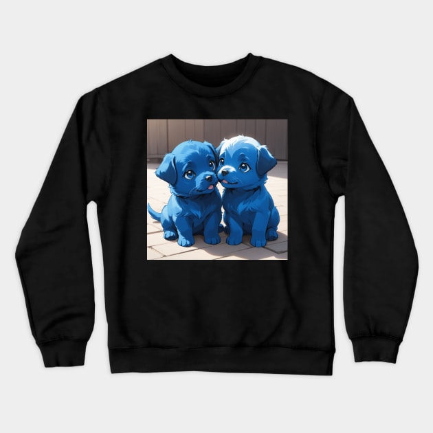 Cute blue puppies Crewneck Sweatshirt by Spaceboyishere